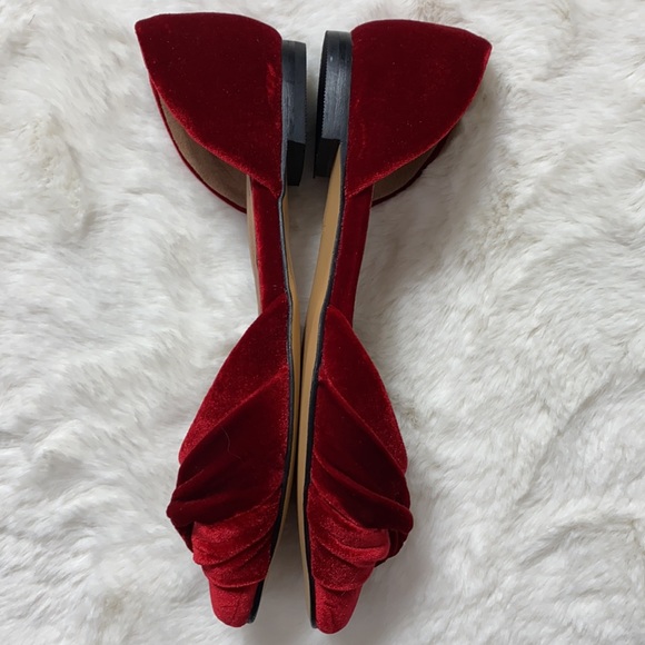 J. Jill Velvet Knot Pointed Toe Flats Red Size 6.5 - Picture 7 of 10